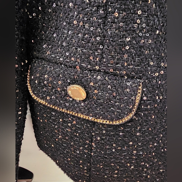 Anne Klein Sparling Gold Bling Blazer - Picture 8 of 9